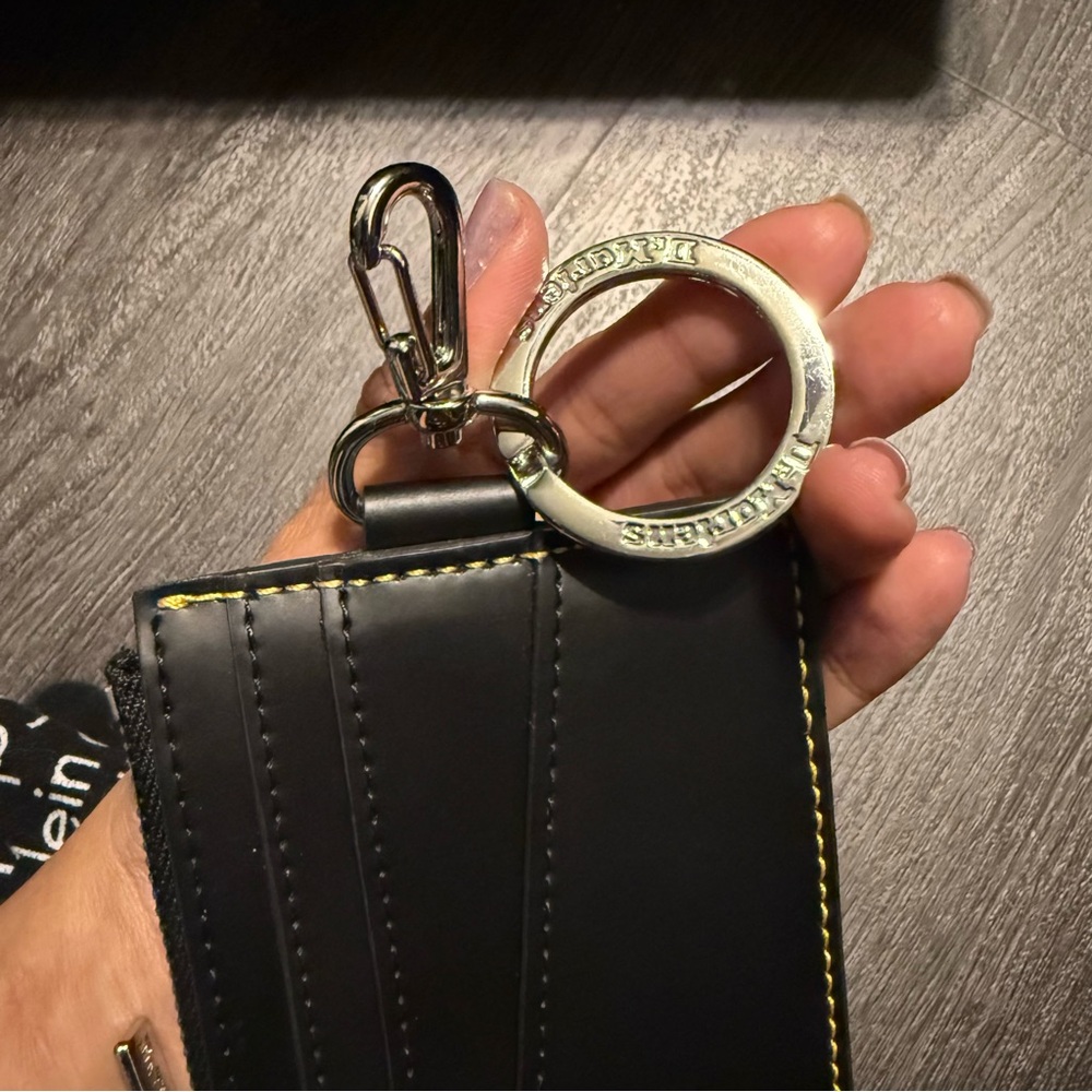 Dr. Martens Black Leather Card & Key Wallet with Yellow Stitching - Picture 3 of 3